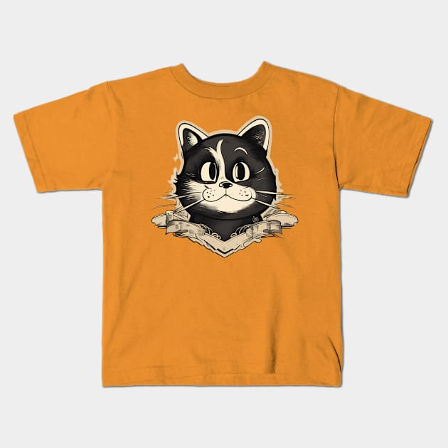 Nostalgic Whiskers Felix the Cat Vintage Kids T-Shirt by trubble